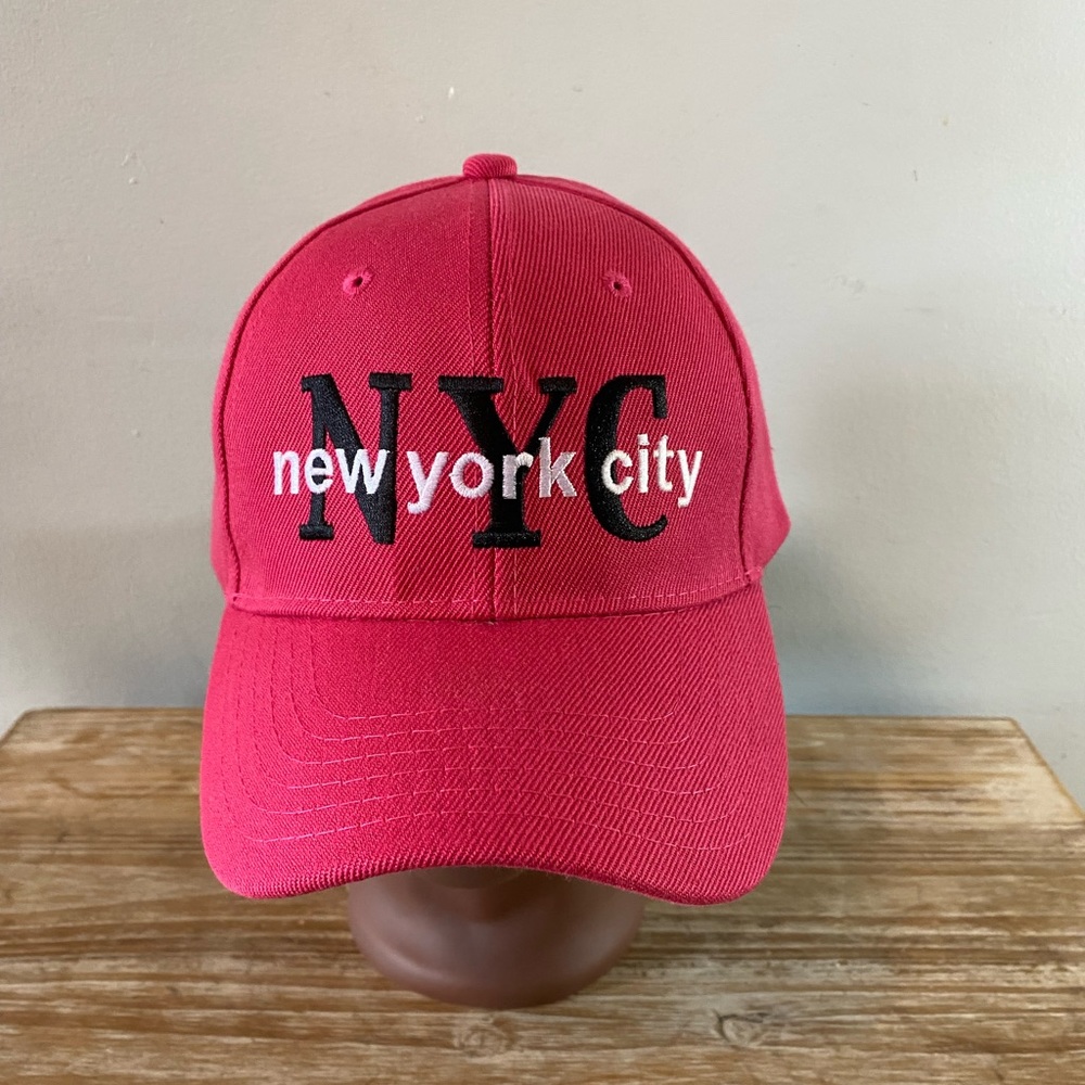 New York City NYC hot pink hat adjustable strap